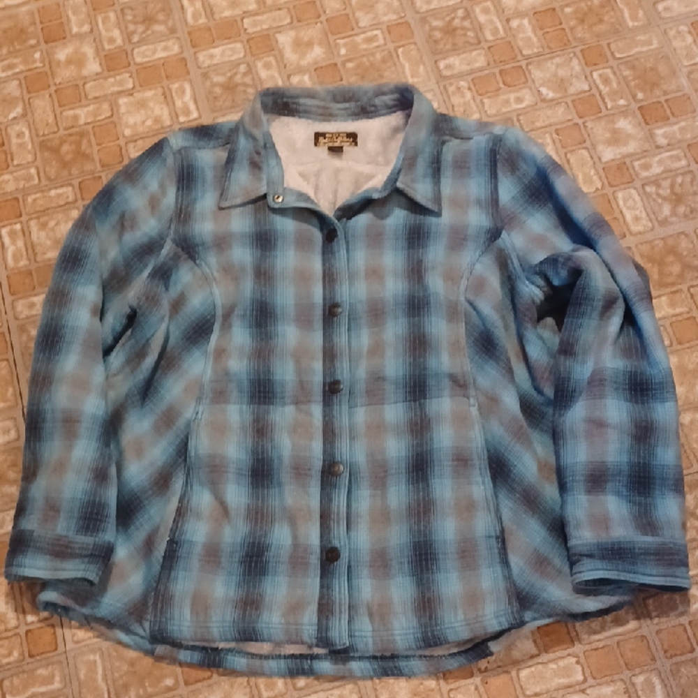 Blue Plaid Women's Jacket Fleeced Lined Size XxLarge Noble Outfitters